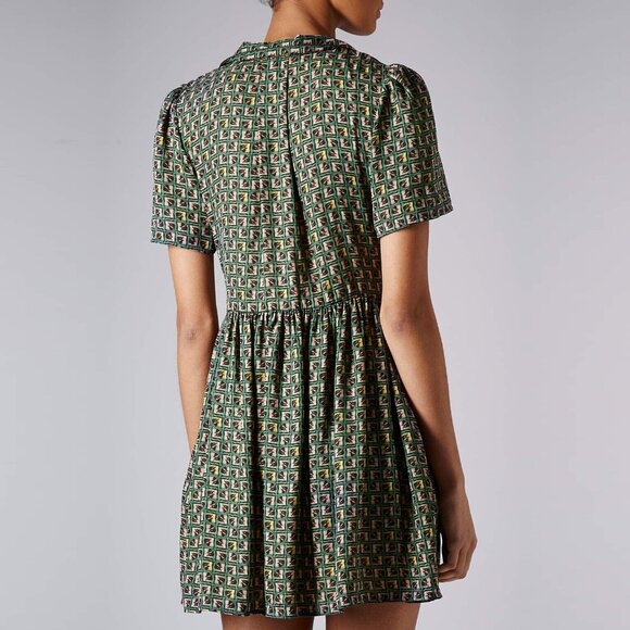 Topshop Silky Piped Tile Shirt Day Dress ASO Clara Oswald - Picture 2 of 9